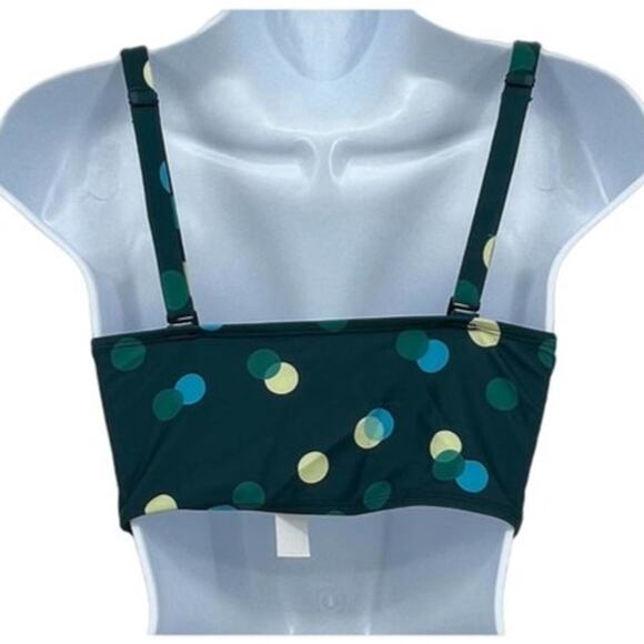 Swimsuit Contoured Bikini Top in Green & Multi Polk a Dot Print Size X-Small - Picture 6 of 8